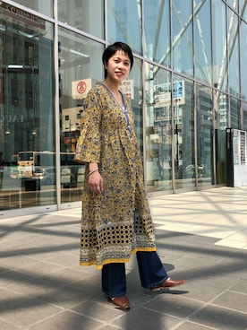 「平成最後のWEARISTAセンバツ」｜「アイテム（シャツワンピース）」を使った、たはらさん（レディース・160cm）の春コーディネート