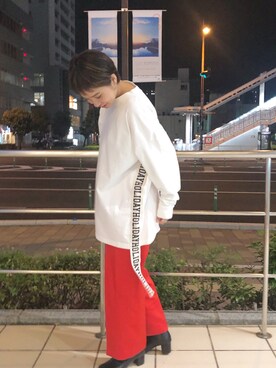 「freada」｜「アイテム（パンツ）」を使った、たはらさん（レディース・160cm）の秋コーディネート