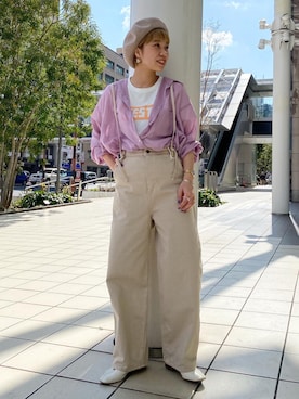 「FREAK'S STORE（フリークスストア）のアイテム（ハンチング/ベレー帽）」を使った、たはらさん（レディース・160cm）の春コーディネート