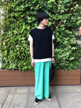 「La Manual Alpargatera（マヌアル・アルパルガテラ）のアイテム」を使った、西村　未麻さん（レディース・158cm）の春コーディネート