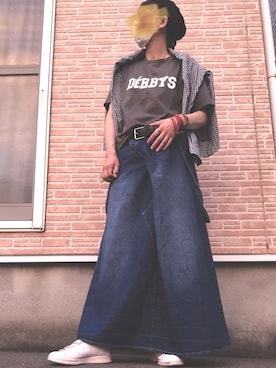 「430（フォーサーティ）のアイテム（帽子）」を使った、みー&かーさん（レディース・164cm）の夏コーディネート