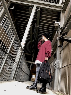 「430（フォーサーティ）のアイテム（帽子）」を使った、みー&かーさん（レディース・164cm）の秋コーディネート