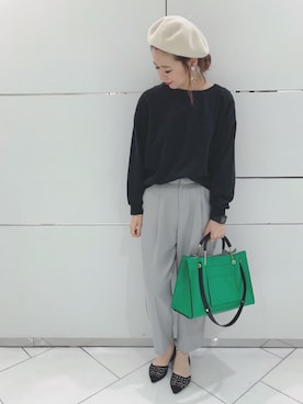 「スエット」｜「アイテム（パンプス）」を使った、chiさん（レディース・162cm）の冬コーディネート