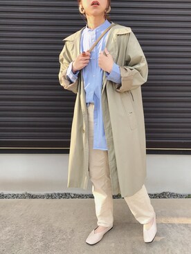 「JEANASIS（ジーナシス）のアイテム（トレンチコート）」を使った、chiさん（レディース・162cm）の春コーディネート