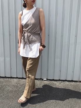 「アイテム（その他トップス）」を使った、chiさん（レディース・162cm）の秋コーディネート