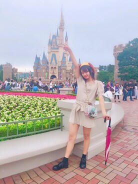 「GRL（グレイル）のアイテム（トップス、ベージュ系）」を使った、YUIさん（レディース・160cm）の夏コーディネート