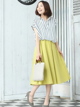 「rps（アールピーエス）のアイテム」を使った、rpsスタッフさん（レディース・160cm）の春コーディネート