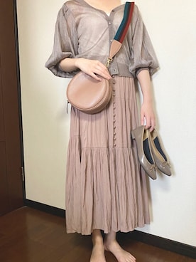 「ESPERANZA（エスペランサ）のアイテム（バレエシューズ）」を使った、mikuさん（レディース・155cm）の夏コーディネート