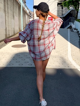 「junoah（ジュノア）のアイテム（トップス）」を使った、moi☺︎さん（レディース・154cm）の夏コーディネート