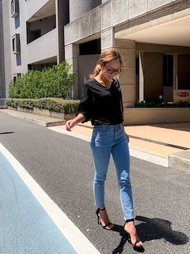 「junoah（ジュノア）のアイテム（トップス）」を使った、moi☺︎さん（レディース・154cm）の夏コーディネート