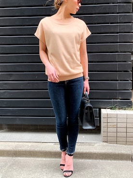 「junoah（ジュノア）のアイテム（トップス）」を使った、moi☺︎さん（レディース・154cm）の夏コーディネート