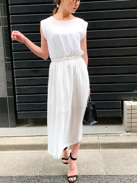 「junoah（ジュノア）のアイテム（ワンピース/ドレス）」を使った、moi☺︎さん（レディース・154cm）の夏コーディネート