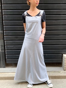 「JUNOAH（ジュノア）のアイテム（オールインワン・サロペット）」を使った、moi☺︎さん（レディース・154cm）の夏コーディネート