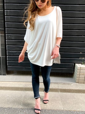 「junoah（ジュノア）のアイテム（トップス）」を使った、moi☺︎さん（レディース・154cm）の夏コーディネート