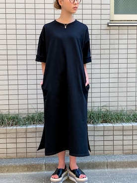 「junoah（ジュノア）のアイテム（ワンピース/ドレス）」を使った、moi☺︎さん（レディース・154cm）の夏コーディネート