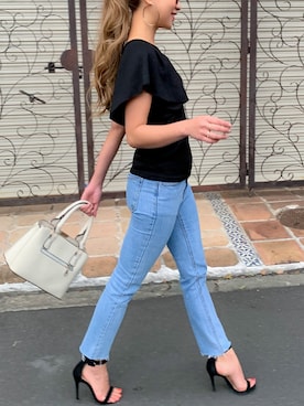 「junoah（ジュノア）のアイテム（トップス）」を使った、moi☺︎さん（レディース・154cm）の夏コーディネート