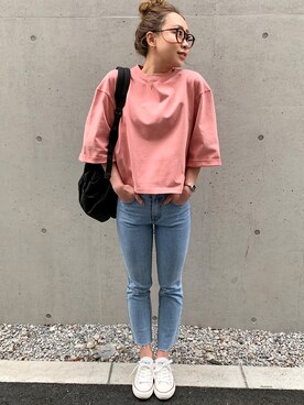 「junoah（ジュノア）のアイテム（トップス）」を使った、moi☺︎さん（レディース・154cm）の夏コーディネート