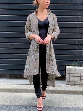 「JUNOAH（ジュノア）のアイテム（シャツワンピース）」を使った、moi☺︎さん（レディース・154cm）の夏コーディネート