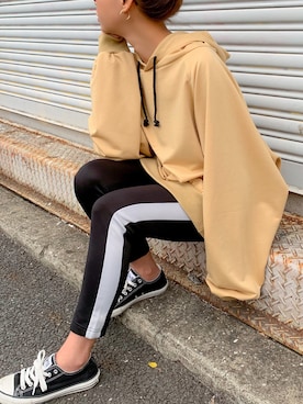 「junoah（ジュノア）のアイテム（トップス）」を使った、moi☺︎さん（レディース・154cm）の秋コーディネート