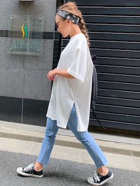 「junoah（ジュノア）のアイテム（トップス）」を使った、moi☺︎さん（レディース・154cm）の秋コーディネート