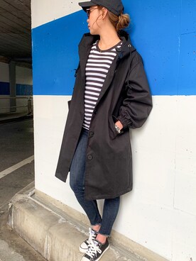 「JUNOAH（ジュノア）のアイテム（ブルゾン）」を使った、moi☺︎さん（レディース・154cm）の秋コーディネート