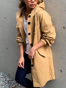 「JUNOAH（ジュノア）のアイテム（ブルゾン）」を使った、moi☺︎さん（レディース・154cm）の秋コーディネート