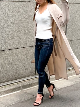 「JUNOAH（ジュノア）のアイテム（シャツワンピース）」を使った、moi☺︎さん（レディース・154cm）の秋コーディネート