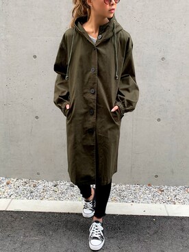「JUNOAH（ジュノア）のアイテム（ブルゾン）」を使った、moi☺︎さん（レディース・154cm）の秋コーディネート