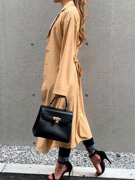 「JUNOAH（ジュノア）のアイテム（シャツワンピース）」を使った、moi☺︎さん（レディース・154cm）の秋コーディネート