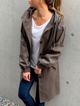 「JUNOAH（ジュノア）のアイテム（ブルゾン）」を使った、moi☺︎さん（レディース・154cm）の秋コーディネート