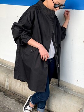 「JUNOAH（ジュノア）のアイテム（ジャケット/アウター）」を使った、moi☺︎さん（レディース・154cm）の秋コーディネート