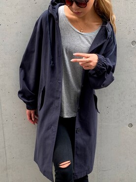 「JUNOAH（ジュノア）のアイテム（ジャケット/アウター）」を使った、moi☺︎さん（レディース・154cm）の秋コーディネート