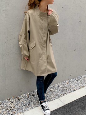 「JUNOAH（ジュノア）のアイテム（ジャケット/アウター）」を使った、moi☺︎さん（レディース・154cm）の秋コーディネート