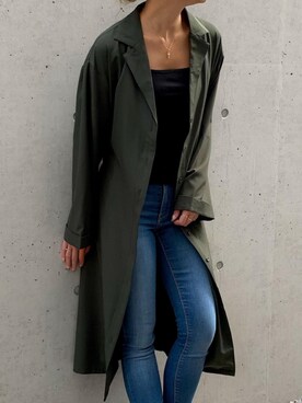 「JUNOAH（ジュノア）のアイテム（シャツワンピース）」を使った、moi☺︎さん（レディース・154cm）の冬コーディネート