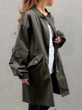 「JUNOAH（ジュノア）のアイテム（ジャケット/アウター）」を使った、moi☺︎さん（レディース・154cm）の冬コーディネート
