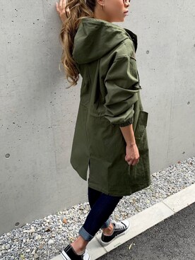 「JUNOAH（ジュノア）のアイテム（ジャケット/アウター）」を使った、moi☺︎さん（レディース・154cm）の冬コーディネート