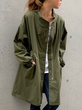 「JUNOAH（ジュノア）のアイテム（ジャケット/アウター）」を使った、moi☺︎さん（レディース・154cm）の冬コーディネート