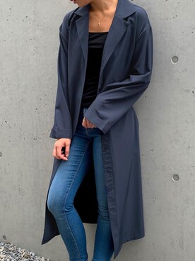 「JUNOAH（ジュノア）のアイテム（シャツワンピース）」を使った、moi☺︎さん（レディース・154cm）の冬コーディネート