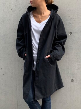 「JUNOAH（ジュノア）のアイテム（ジャケット/アウター）」を使った、moi☺︎さん（レディース・154cm）の春コーディネート