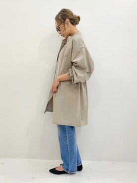 「JUNOAH（ジュノア）のアイテム（ジャケット/アウター）」を使った、moi☺︎さん（レディース・154cm）の春コーディネート