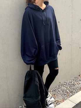 「junoah（ジュノア）のアイテム（トップス）」を使った、moi☺︎さん（レディース・154cm）の春コーディネート