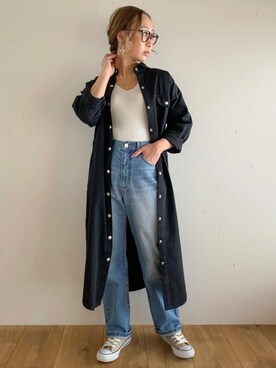 「JUNOAH（ジュノア）のアイテム（ジャケット/アウター）」を使った、moi☺︎さん（レディース・154cm）の春コーディネート
