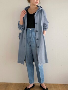 「JUNOAH（ジュノア）のアイテム（ジャケット/アウター）」を使った、moi☺︎さん（レディース・154cm）の春コーディネート