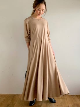 「junoah（ジュノア）のアイテム（ワンピース/ドレス）」を使った、moi☺︎さん（レディース・154cm）の春コーディネート