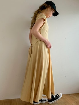 「junoah（ジュノア）のアイテム（ワンピース/ドレス）」を使った、moi☺︎さん（レディース・154cm）の春コーディネート