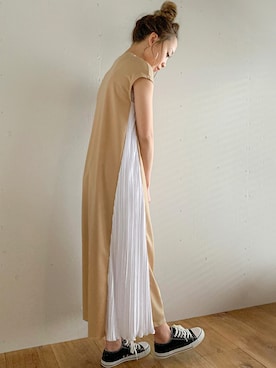 「junoah（ジュノア）のアイテム（ワンピース/ドレス）」を使った、moi☺︎さん（レディース・154cm）の夏コーディネート