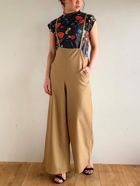 「JUNOAH（ジュノア）のアイテム（オールインワン・サロペット）」を使った、moi☺︎さん（レディース・154cm）の夏コーディネート