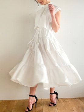 「junoah（ジュノア）のアイテム（ワンピース/ドレス）」を使った、moi☺︎さん（レディース・154cm）の夏コーディネート