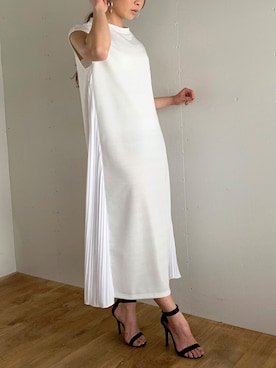 「junoah（ジュノア）のアイテム（ワンピース/ドレス）」を使った、moi☺︎さん（レディース・154cm）の夏コーディネート