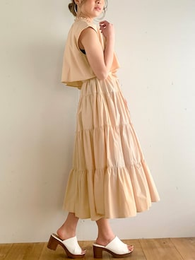 「junoah（ジュノア）のアイテム（ワンピース/ドレス）」を使った、moi☺︎さん（レディース・154cm）の夏コーディネート